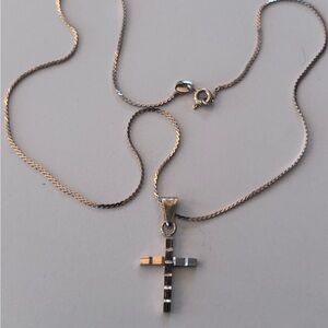 SOLD!  18K Yellow Gold Cross, 18K Chain